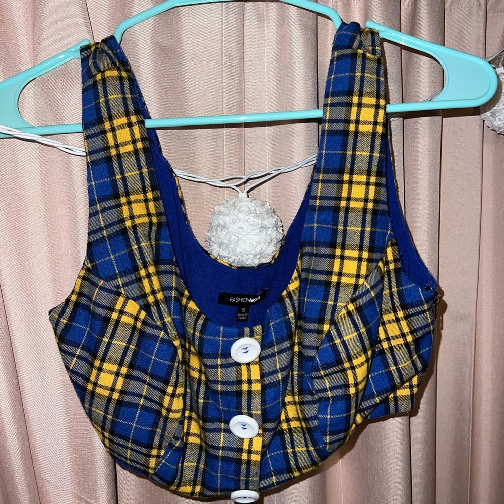 Cropped Plaid Tank Top
